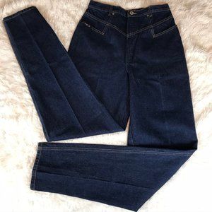 Vintage Ultra High Waisted Western Blue Je…
